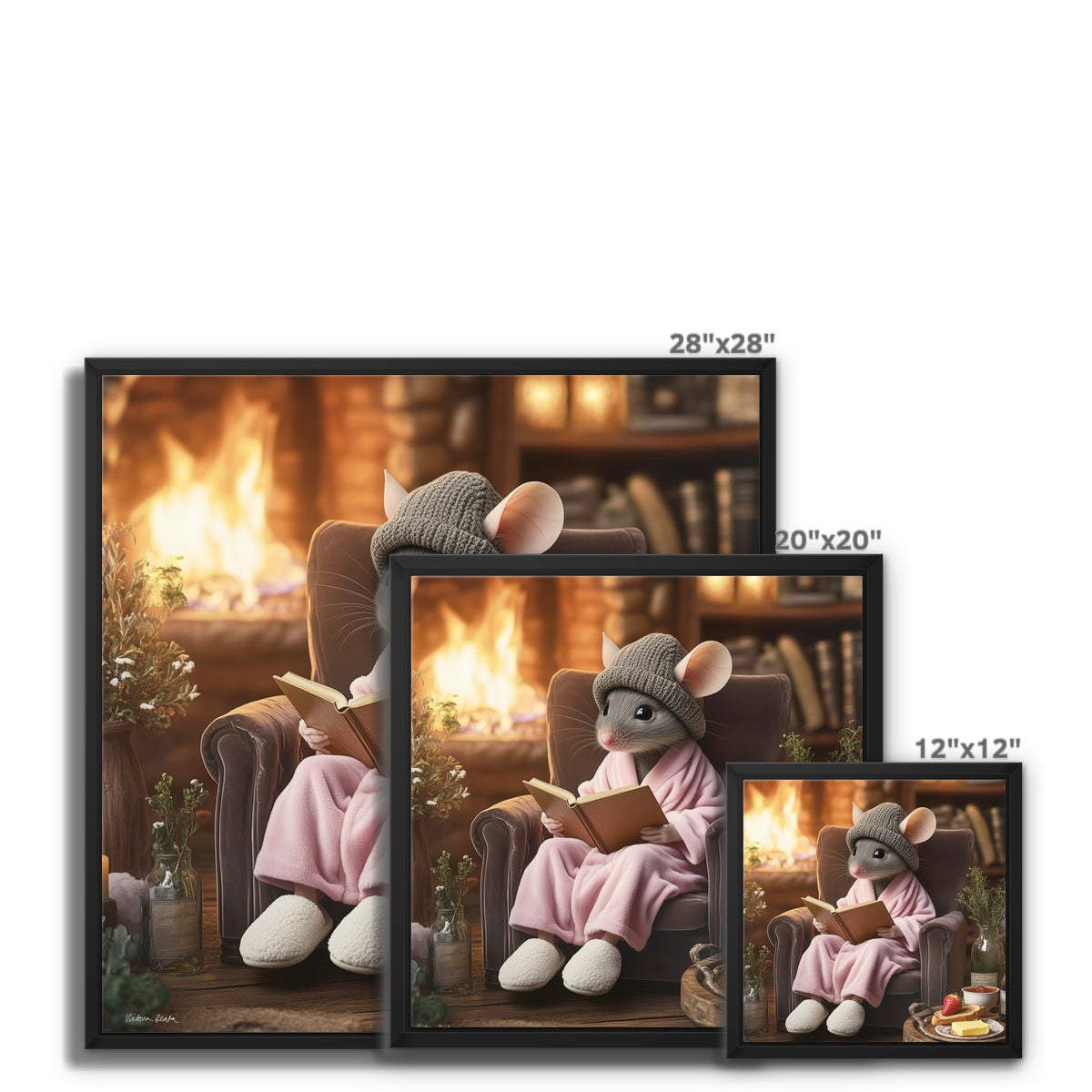 Mouse's Slippers Framed Canvas