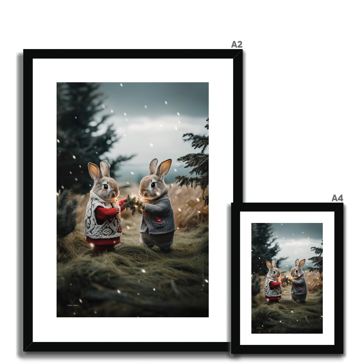 Christmas and Snow Friends Framed Print