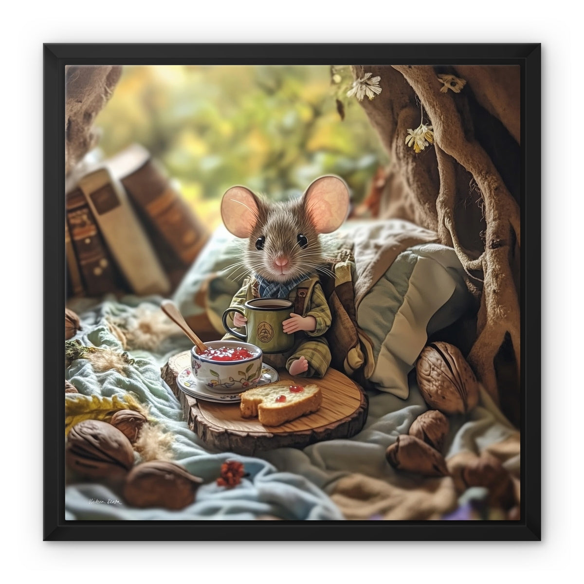 Mouse's House Framed Canvas