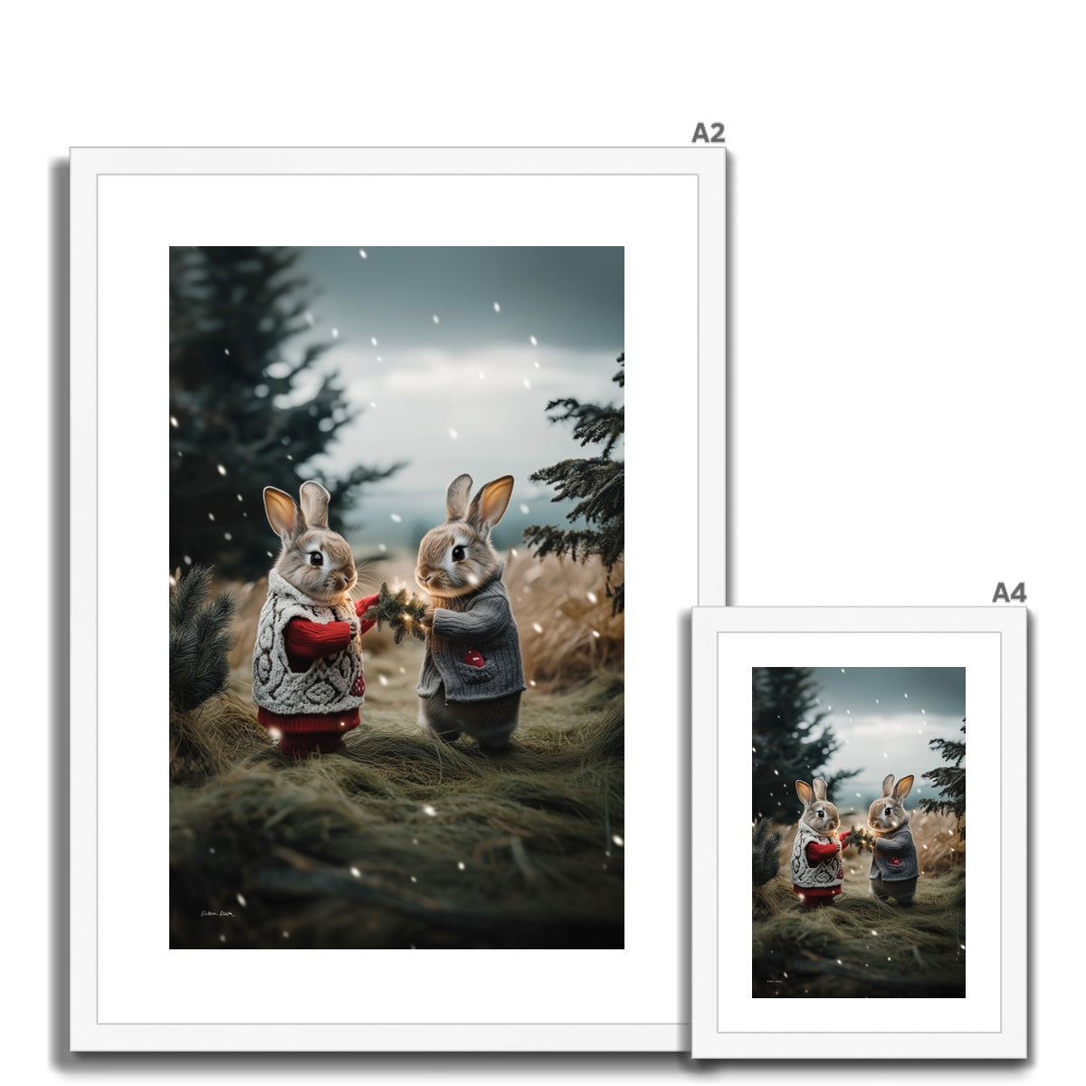 Christmas and Snow Friends Framed Print