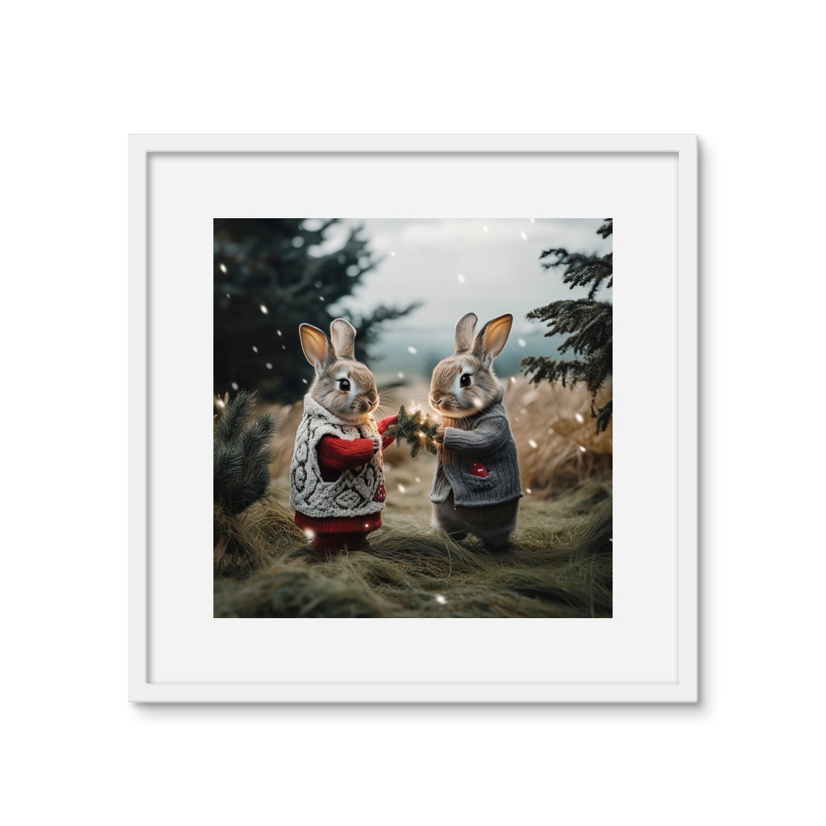 Christmas and Snow Friends Framed Photo Tile