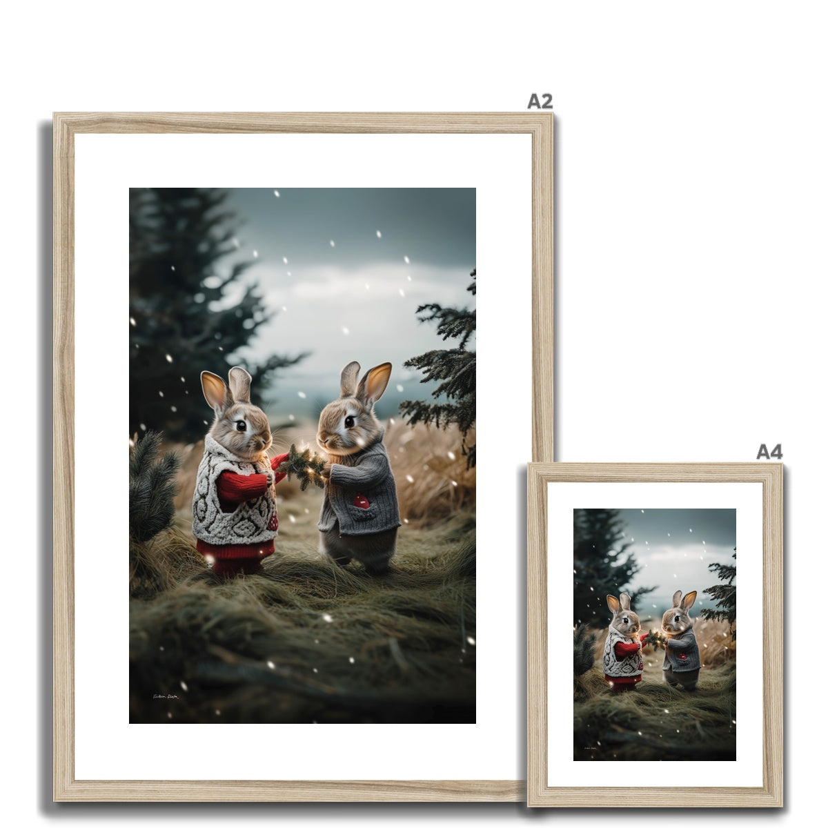 Christmas and Snow Friends Framed Print