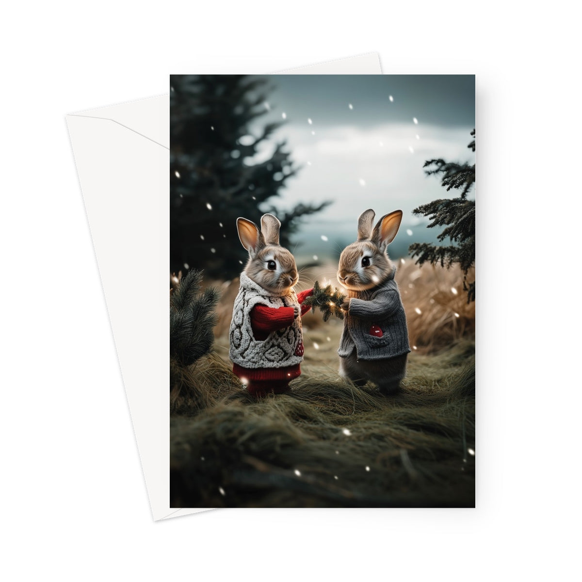 Christmas and Snow Friends Greeting Card