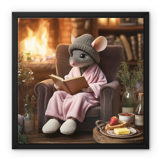 Mouse's Slippers Framed Canvas