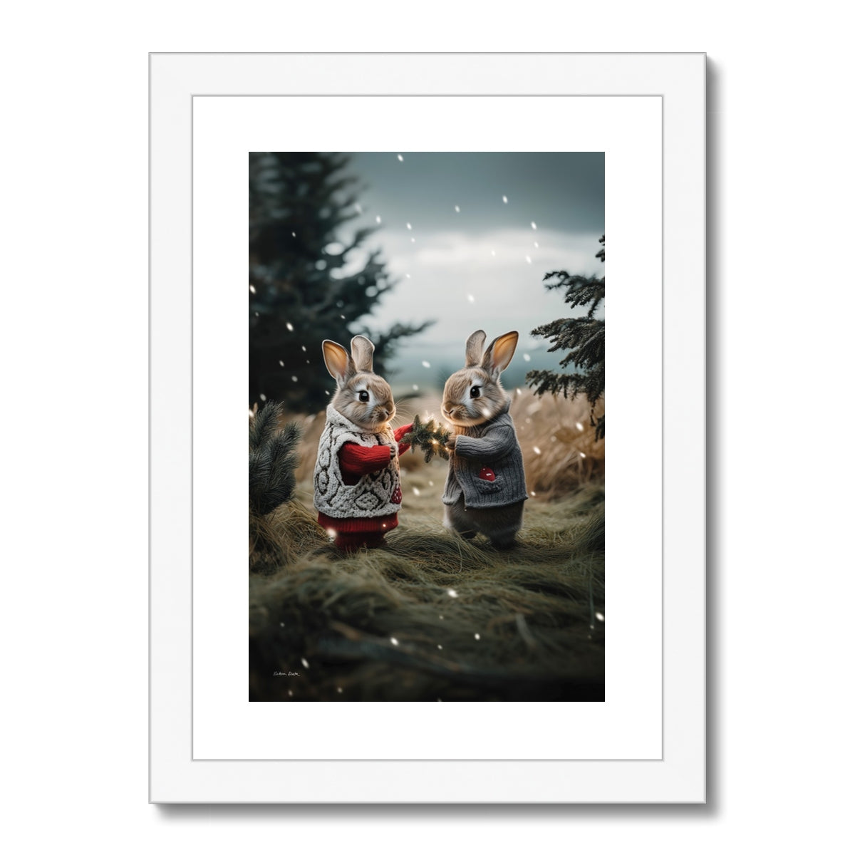 Christmas and Snow Friends Framed Print