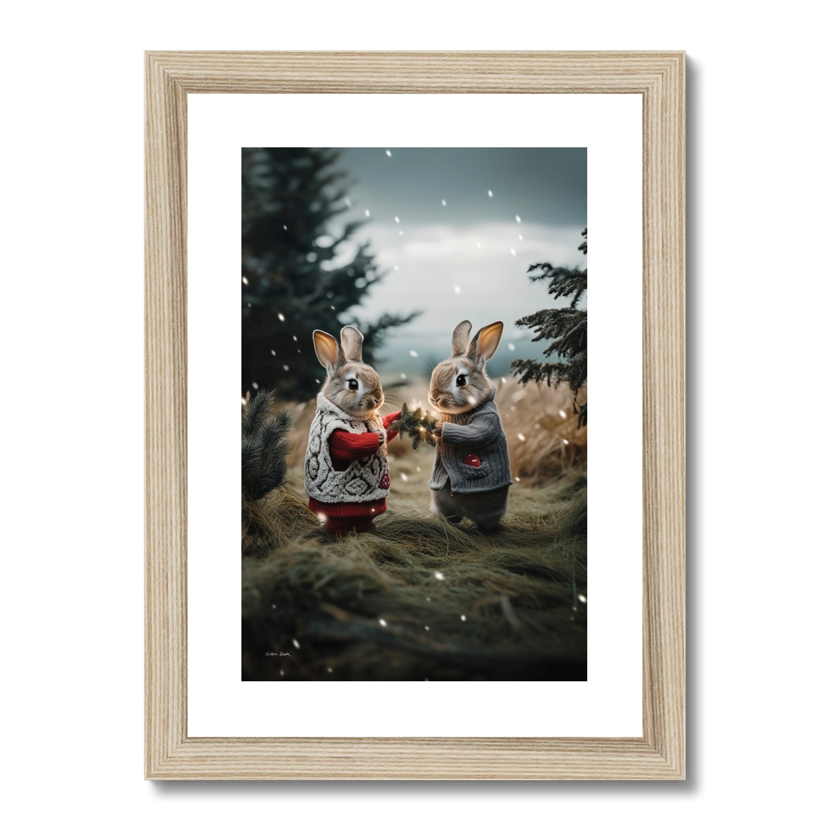 Christmas and Snow Friends Framed Print