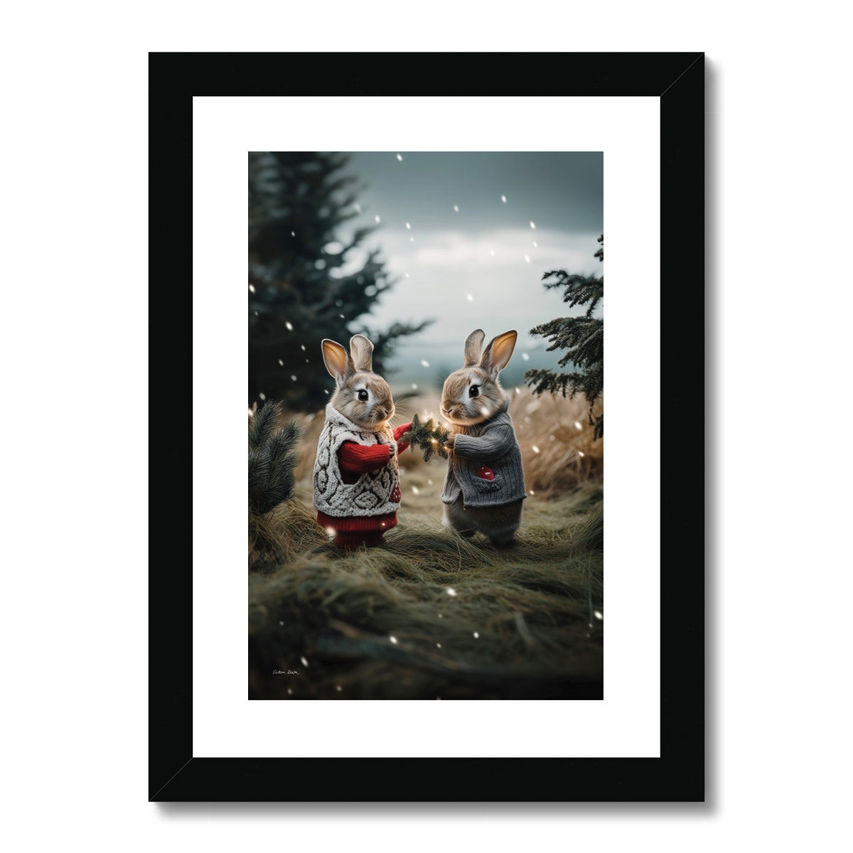 Christmas and Snow Friends Framed Print