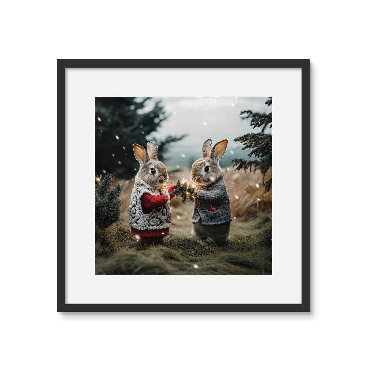 Christmas and Snow Friends Framed Photo Tile