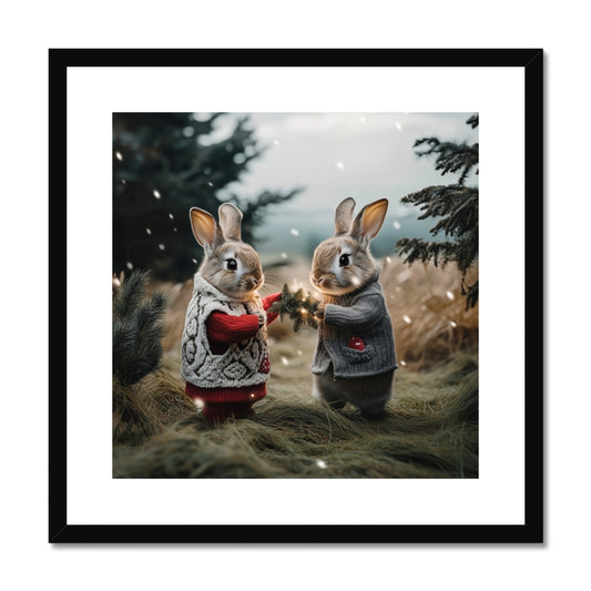 Christmas and Snow Friends Framed & Mounted Print