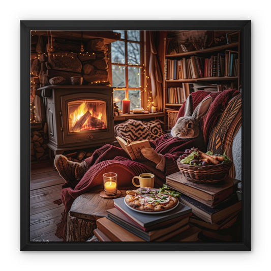 Rabbit's Storytelling Circle Framed Canvas